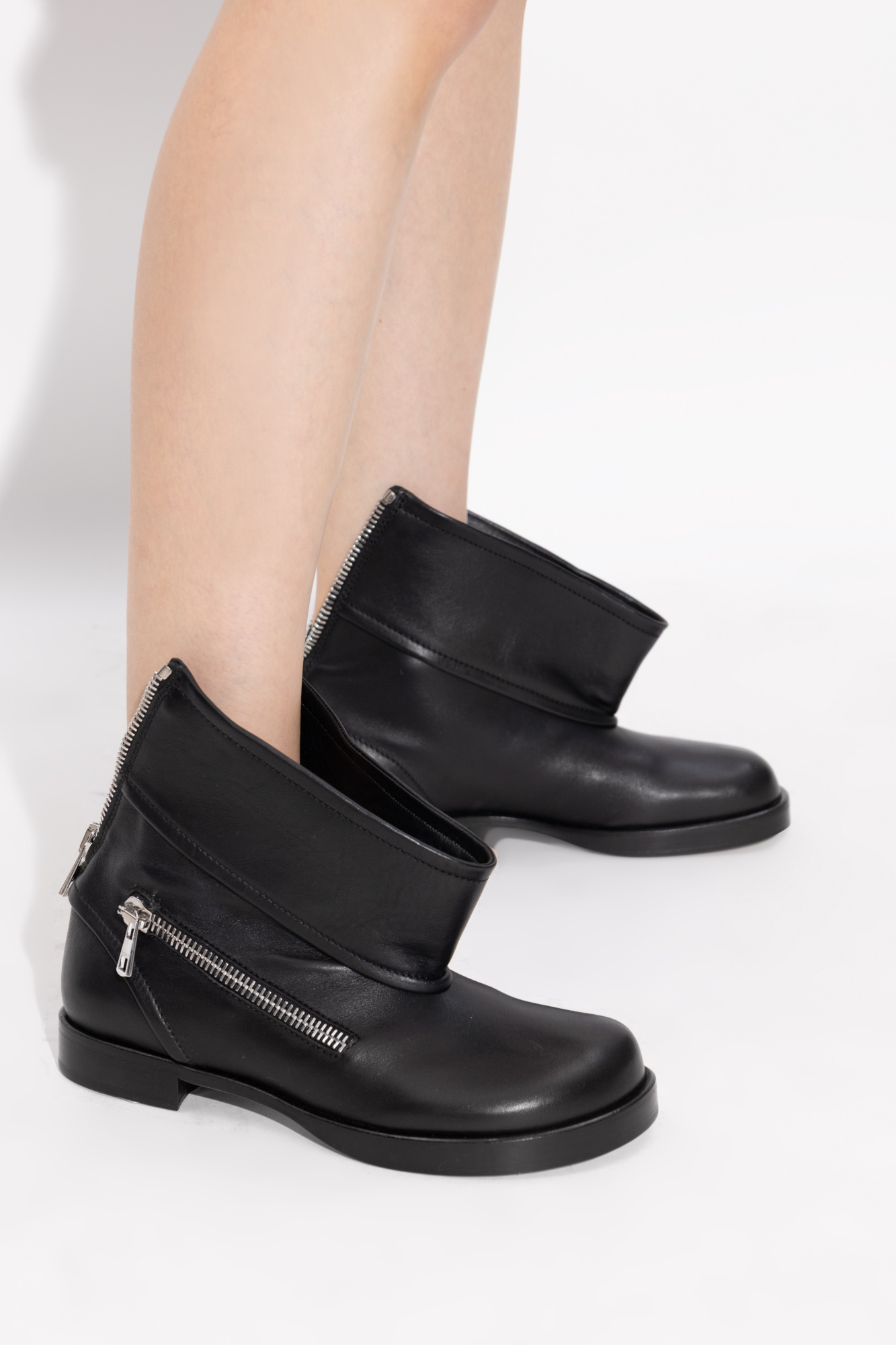 ミドルブーツ JW ANDERSON Women Boots BT0101LA0268 999 BLACK Biker Leather Ankle Boots (BT0101-LA0268-BLACK)